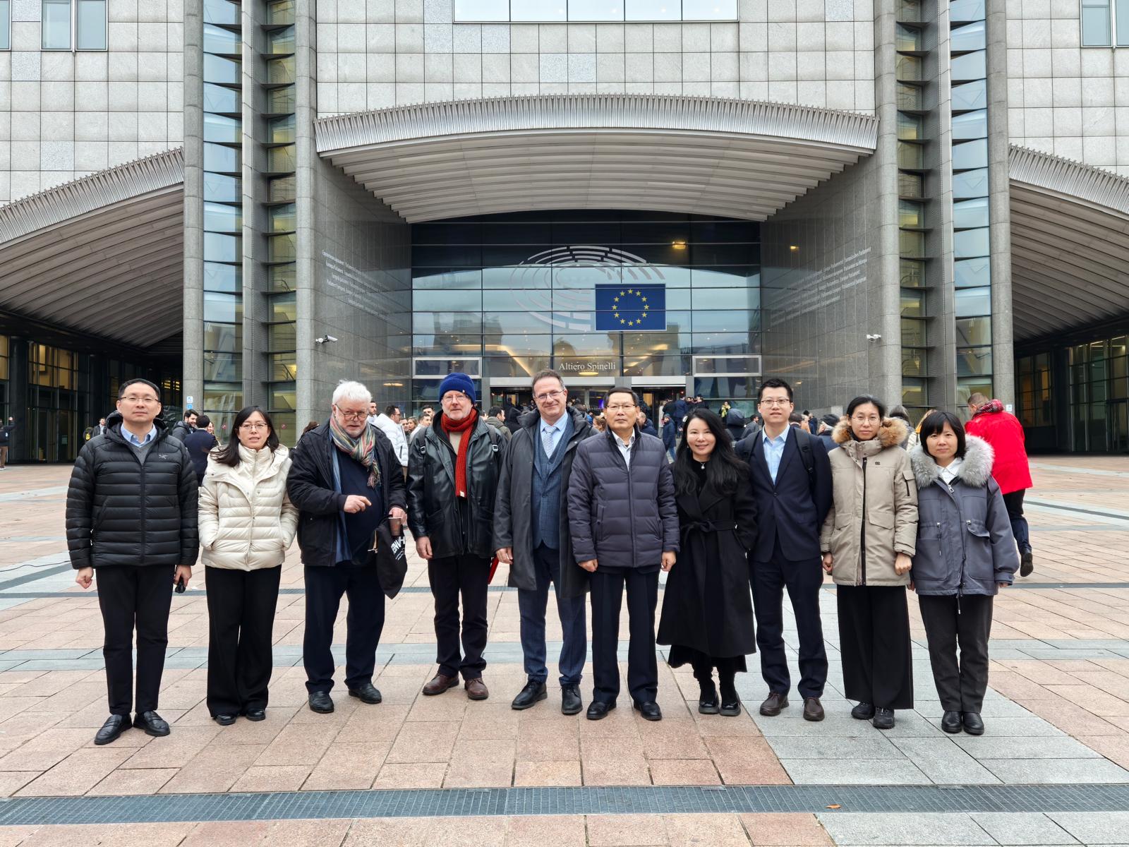 With a Beijing delegation at the European Parliament, Brussels